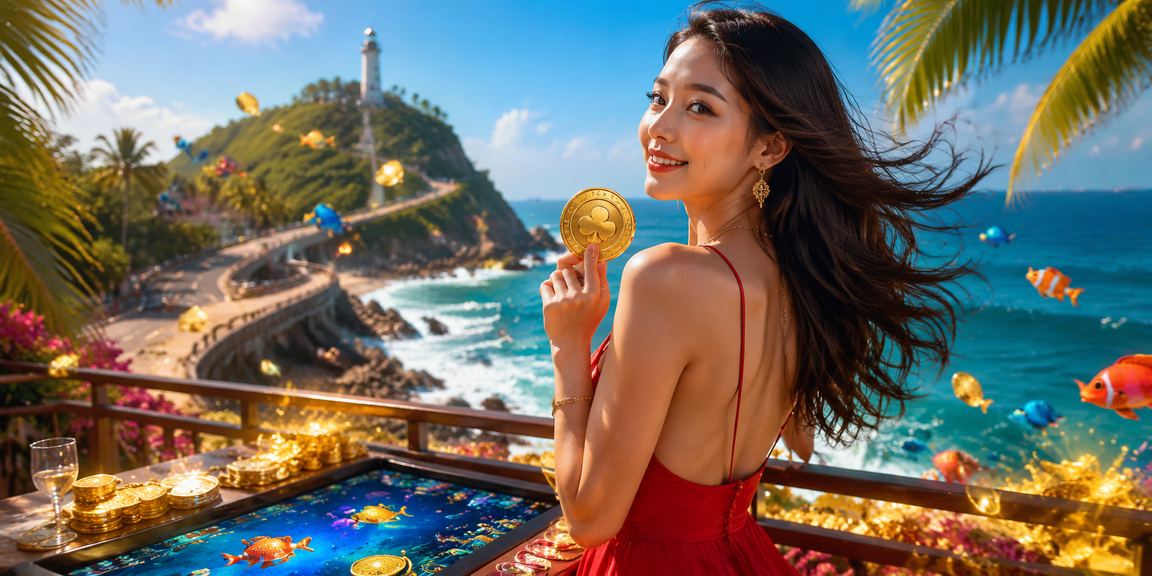 Bãi biển Vũng Tàu với không khí cá cược casino sôi động và ánh đèn đêm lung linh